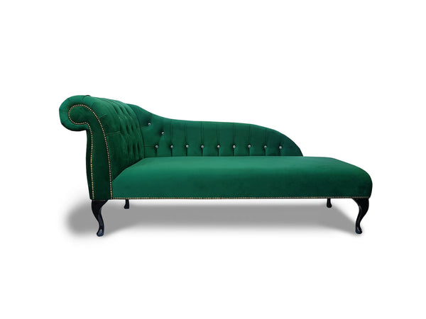 Chesterfield Tufted Chaise Longue Bedroom Accent Chair