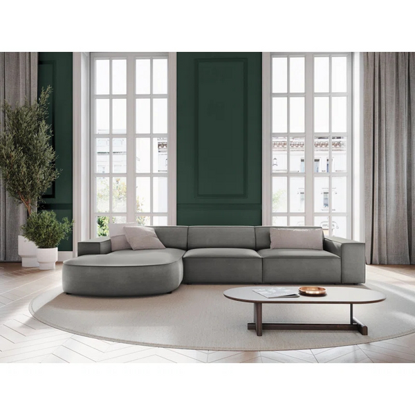 Marcel Velvet 3 Seater Right Sectional Sofa 