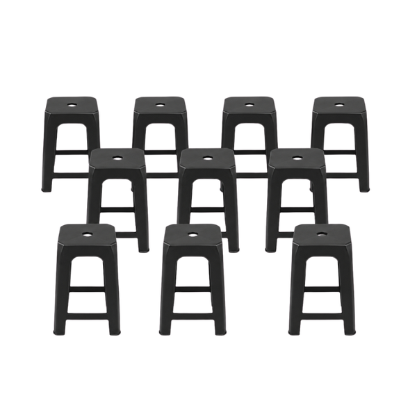 Dreamy Comfort Black Plastic Stool