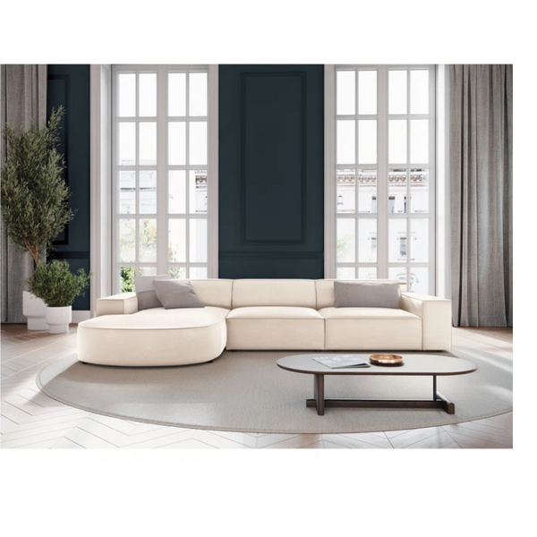Marcel Velvet 3 Seater Right Sectional Sofa 