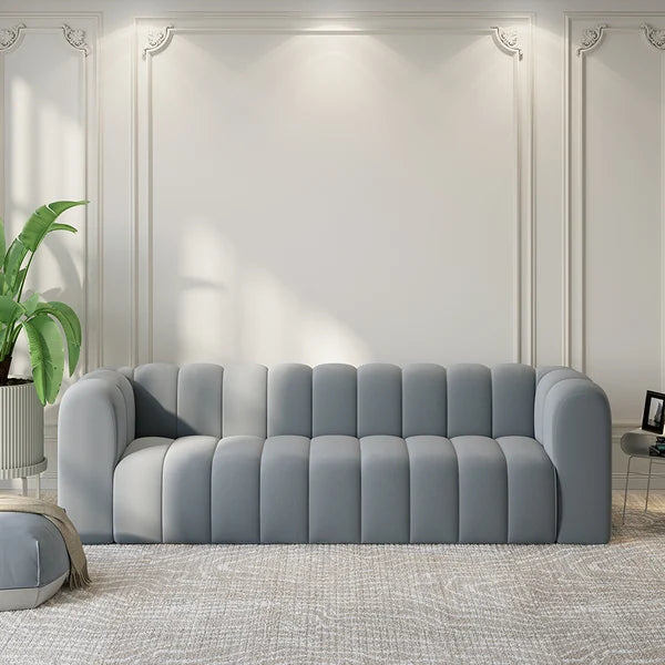 Channel Panel Tufted 3 Seater Sofa