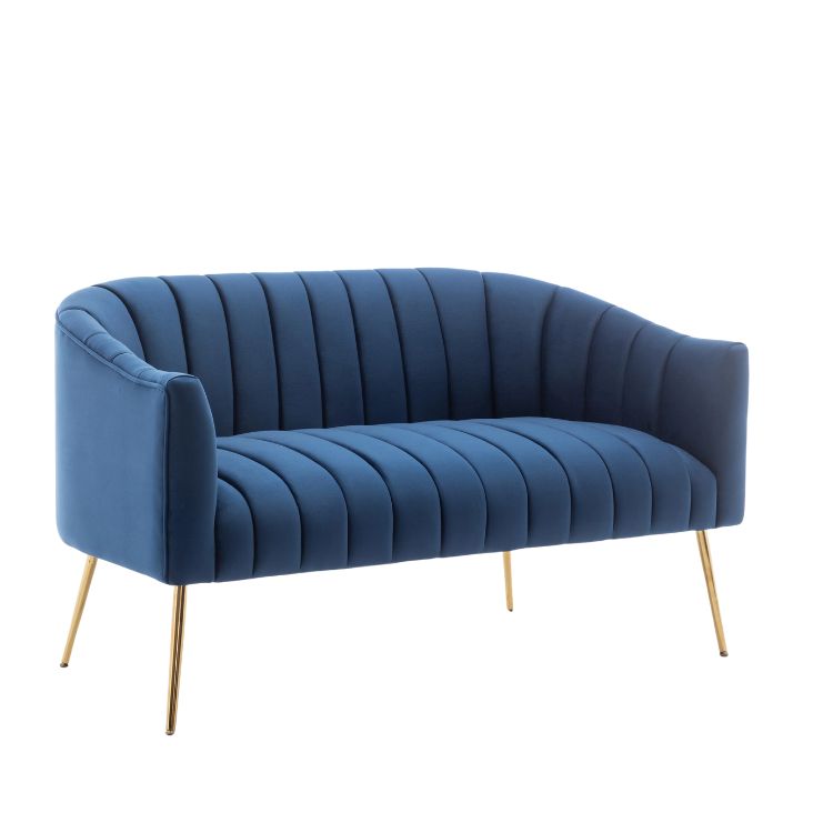 1人掛けソファ VELVET SOFA 2 SEATER BRILLIANT BLUE VELVET SOFA 2 SEATER BRILLIANT BLUE
