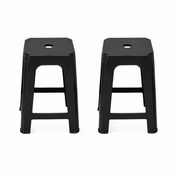 Dreamy Comfort Black Plastic Stool
