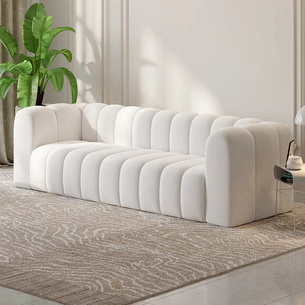 Channel Panel Tufted 3 Seater Sofa