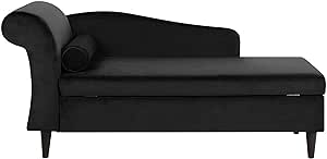 Larah Velvet Chaise Lounge with Storage