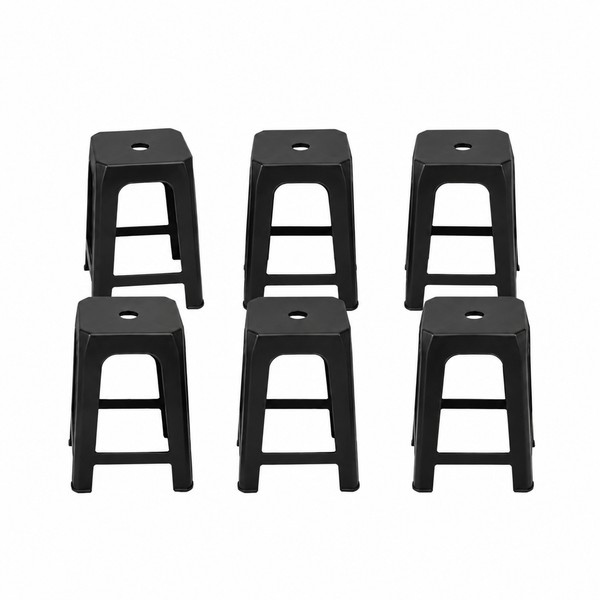 Dreamy Comfort Black Plastic Stool