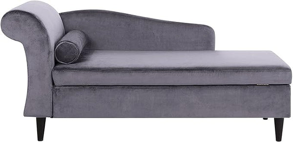 Larah Velvet Chaise Lounge with Storage