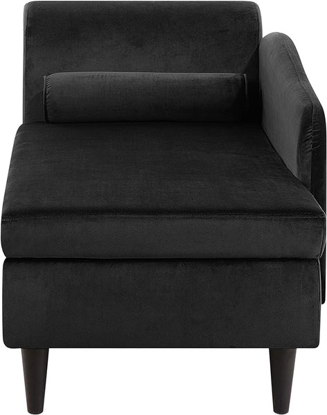 Larah Velvet Chaise Lounge with Storage