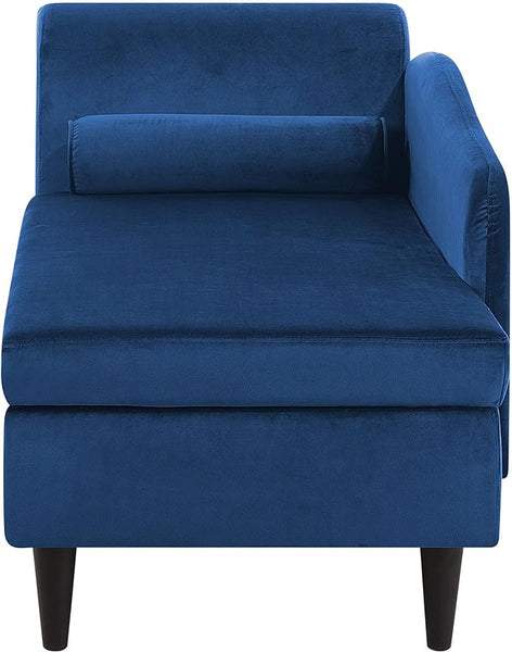 Larah Velvet Chaise Lounge with Storage