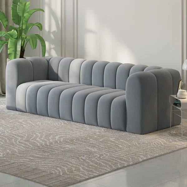 Channel Panel Tufted 3 Seater Sofa