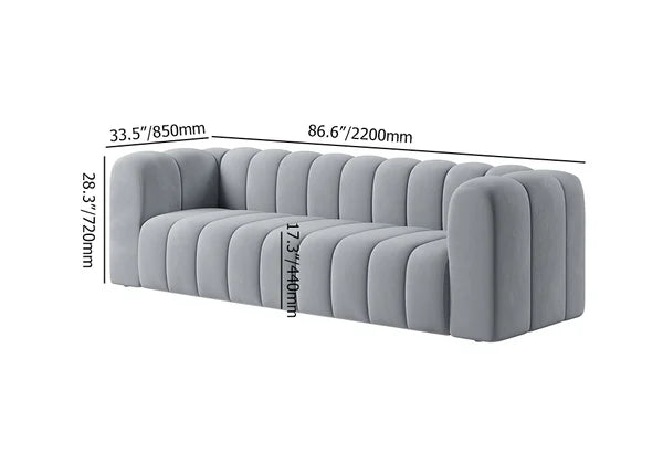 Channel Panel Tufted 3 Seater Sofa