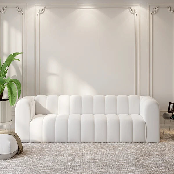 Channel Panel Tufted 3 Seater Sofa