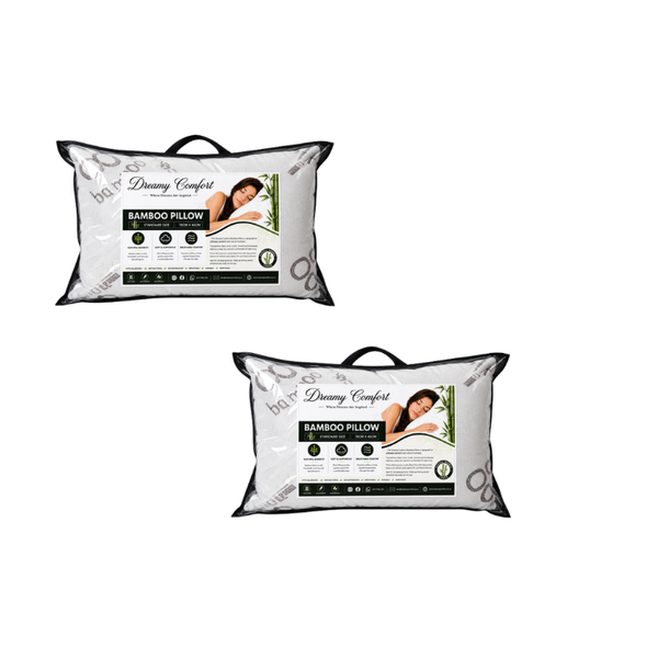 Dreamy Comfort Bamboo Pillow - Standard Size Twin Pack