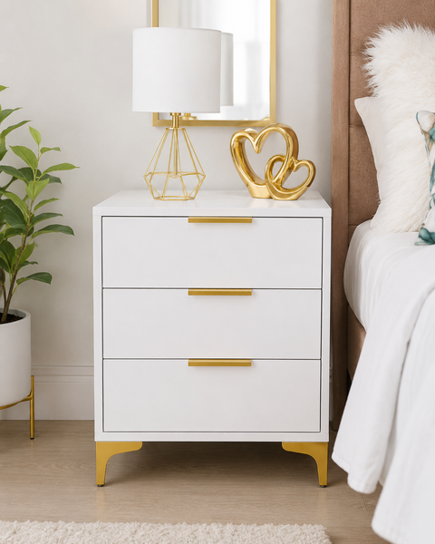 Dreamy Comfort - Emerald 3-Drawer Pedestal - White
