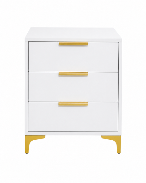 Dreamy Comfort - Emerald 3-Drawer Pedestal - White