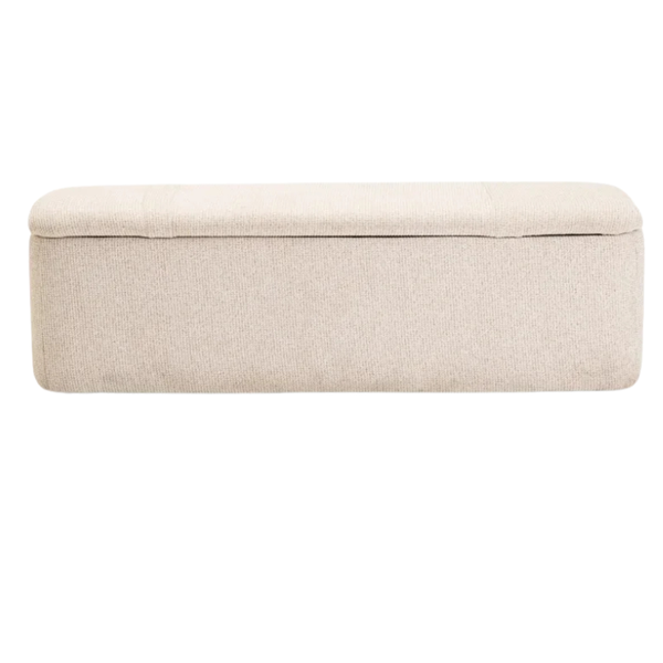 Dreamy Comfort Fern Textured Fabric Storage Ottoman