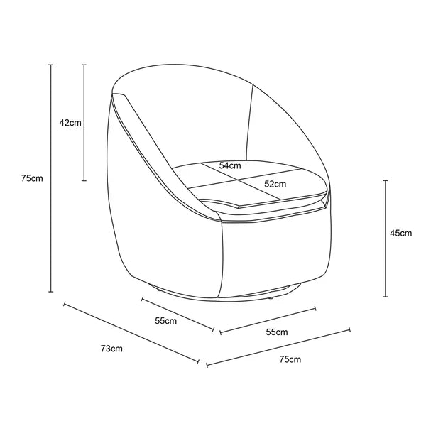 Dreamy Comfort – Leila Fabric Swivel Chair