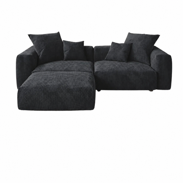 Nina 3 Seater Corduroy Corner Couch