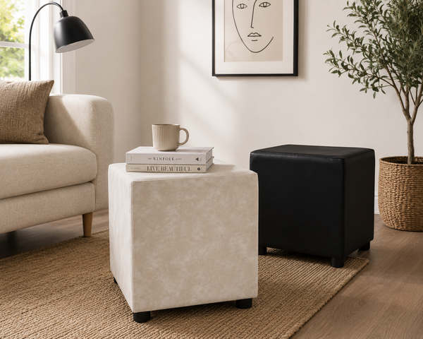 Dreamy Comfort – Small Leather-Touch Ottoman