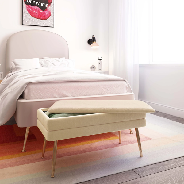 Vira Rectangular Storage Ottoman Bench
