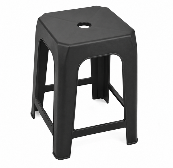 Dreamy Comfort Black Plastic Stool