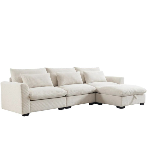 Enzo Sectional 3 Seater Sofa with storage Ottoman