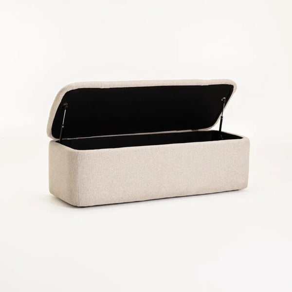 Dreamy Comfort Fern Textured Fabric Storage Ottoman