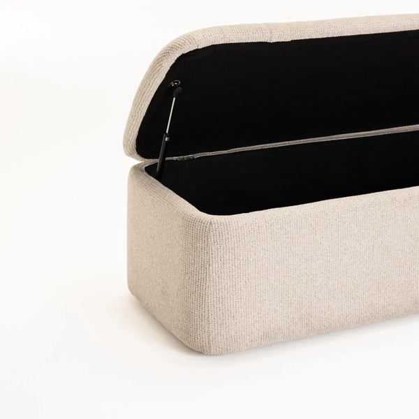 Dreamy Comfort Fern Textured Fabric Storage Ottoman
