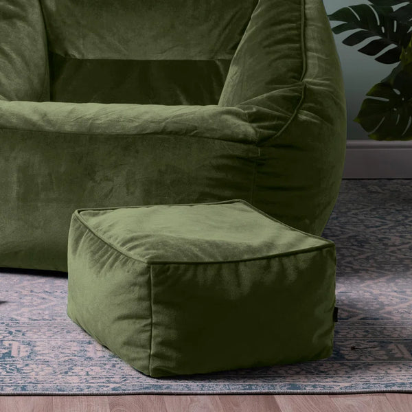 Jane Velvet Square Pouffe Ottoman