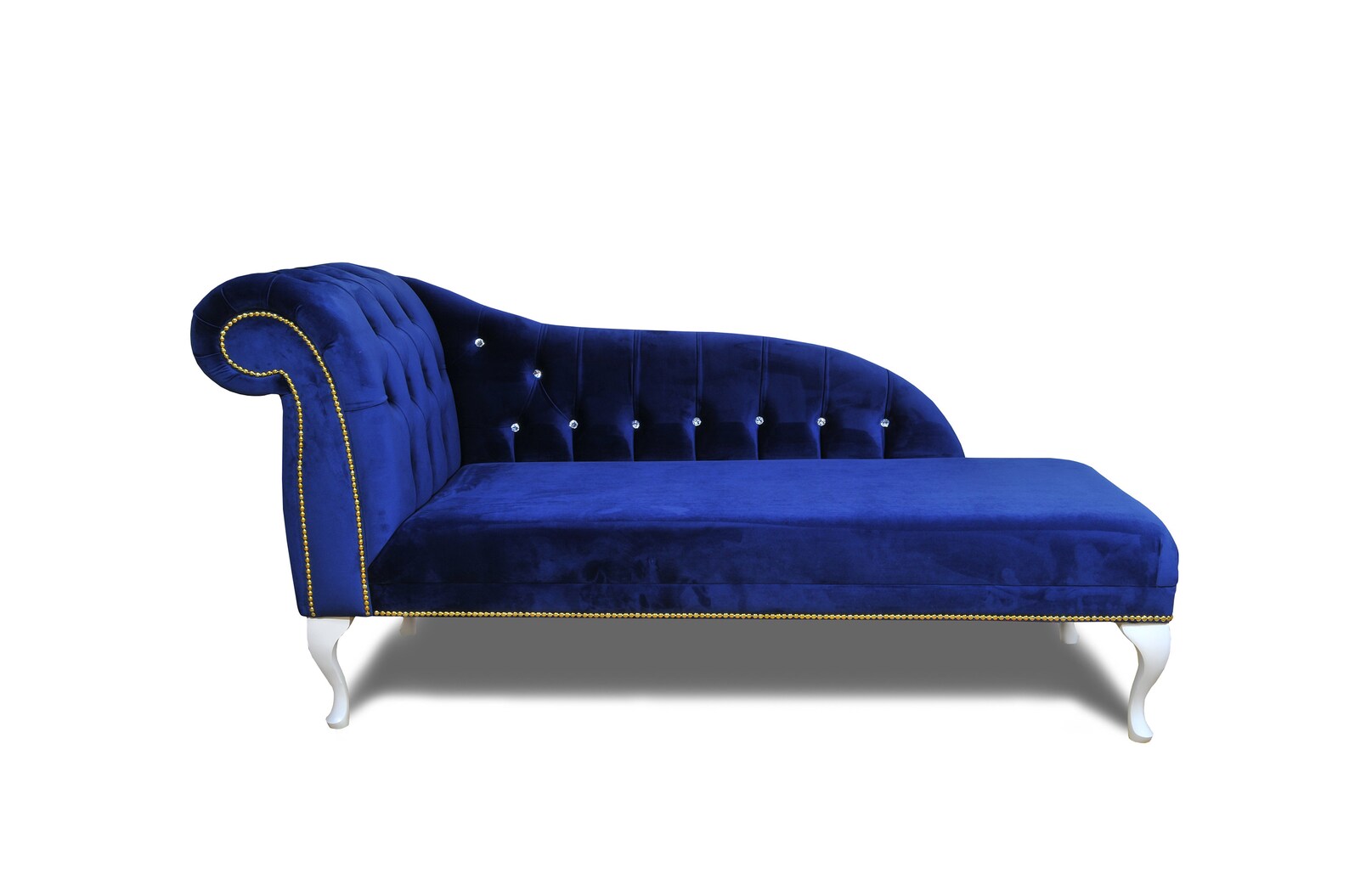 Blue accent chair chaise deals