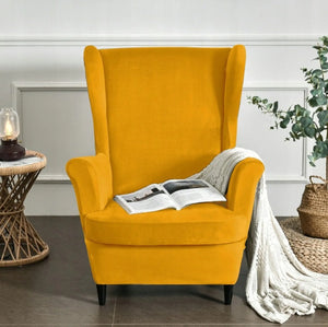 Chelsie Wing Back Chair- Plain Velvet