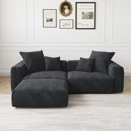 Nina 3 Seater Corduroy Corner Couch