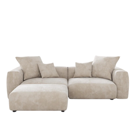 Nina 3 Seater Corduroy Corner Couch