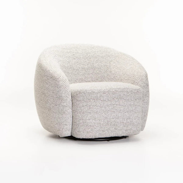 Dreamy Comfort – Indigo Fabric Swivel Chair – Light Grey