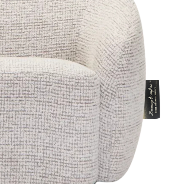 Dreamy Comfort – Indigo Fabric Swivel Chair – Light Grey
