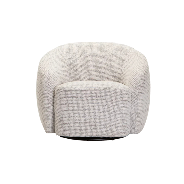 Dreamy Comfort – Indigo Fabric Swivel Chair – Light Grey
