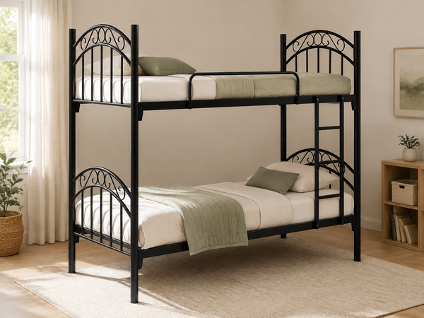 Dreamy Comfort - Double Bunk Metal Bed Frame Arched (self-assembly)