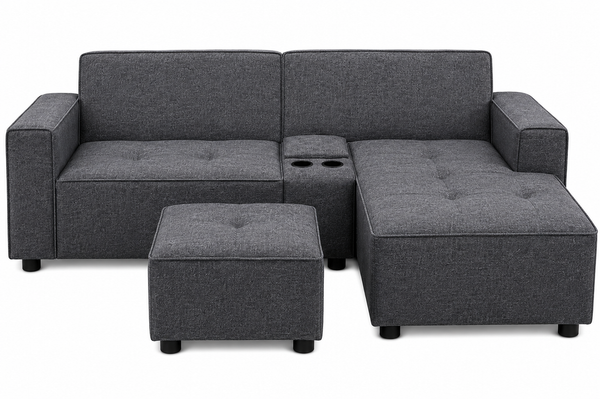 Dreamy Comfort Atlanta L-Shape Sofa & Ottoman