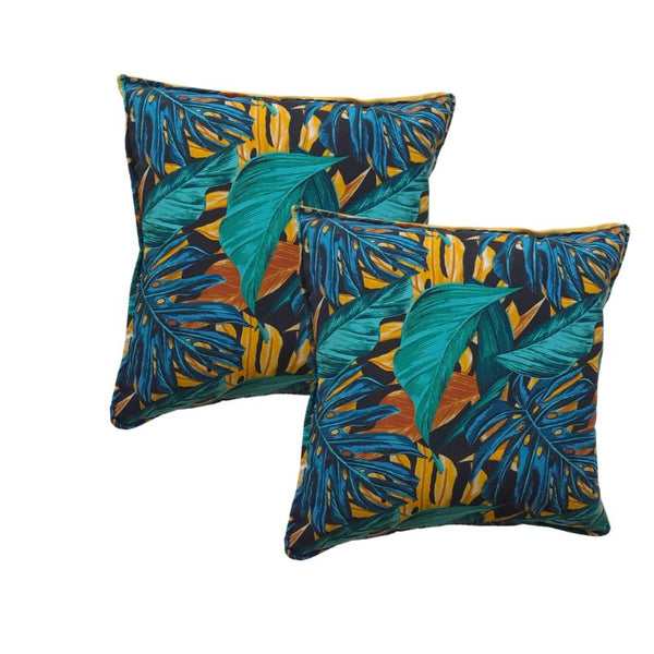 Flower Scatter Cushion - Inner Included- Blue & Yellow