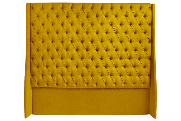 Ivy Buttoned Winged Velvet Headboard