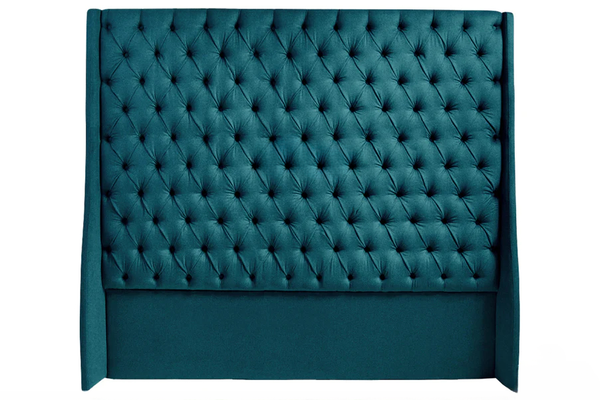 Ivy Buttoned Winged Velvet Headboard