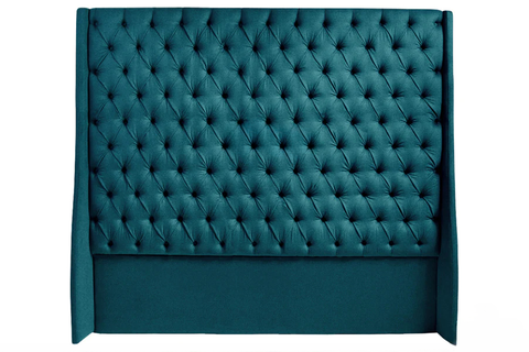 Ivy Buttoned Winged Velvet Headboard