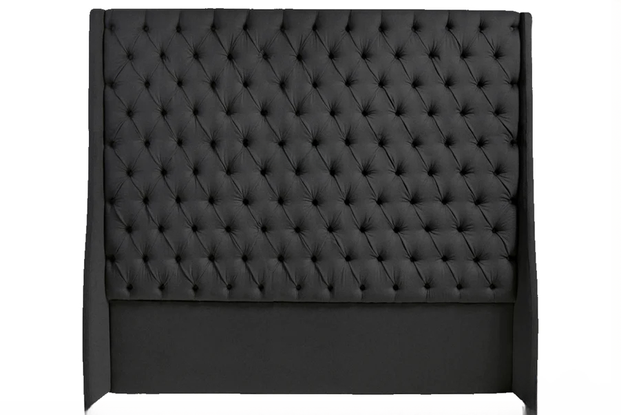 Ivy Buttoned Winged Velvet Headboard