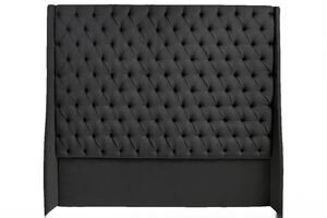 Ivy Buttoned Winged Velvet Headboard