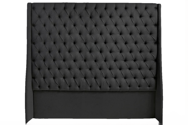 Ivy Buttoned Winged Velvet Headboard