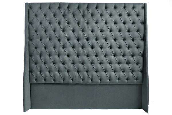 Ivy Buttoned Winged Velvet Headboard