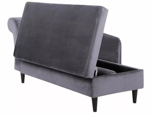 Larah Velvet Chaise Lounge with Storage