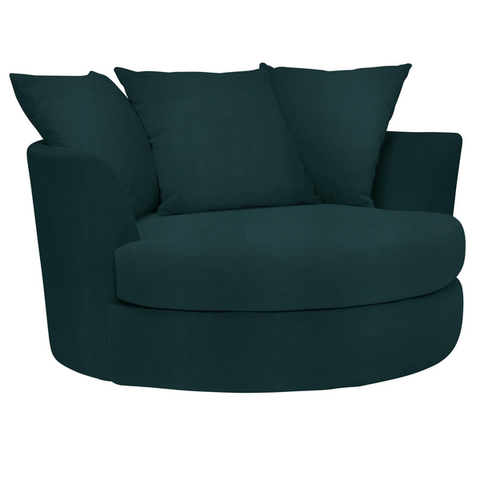 Fiona Velvet Barrel Lounger Accent Chair
