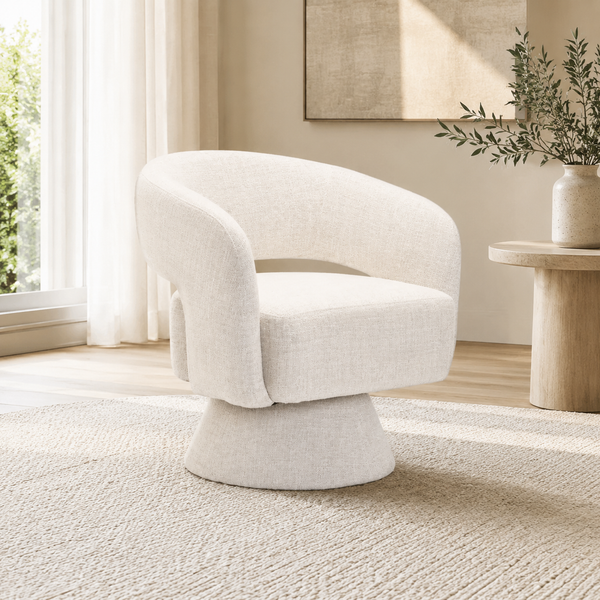 Dreamy Comfort – Zara Fabric Swivel Chair