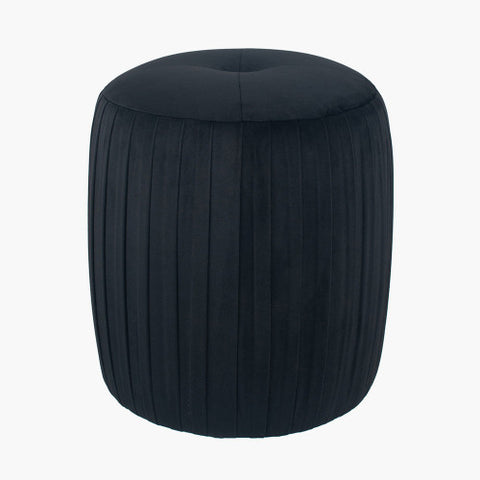 Robella Velvet Buttoned Cylinder Ottoman